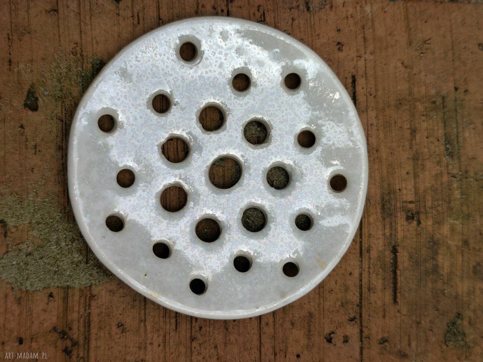 Mydelniczka ceramiczna kot - ręcznie robiona do łazienki