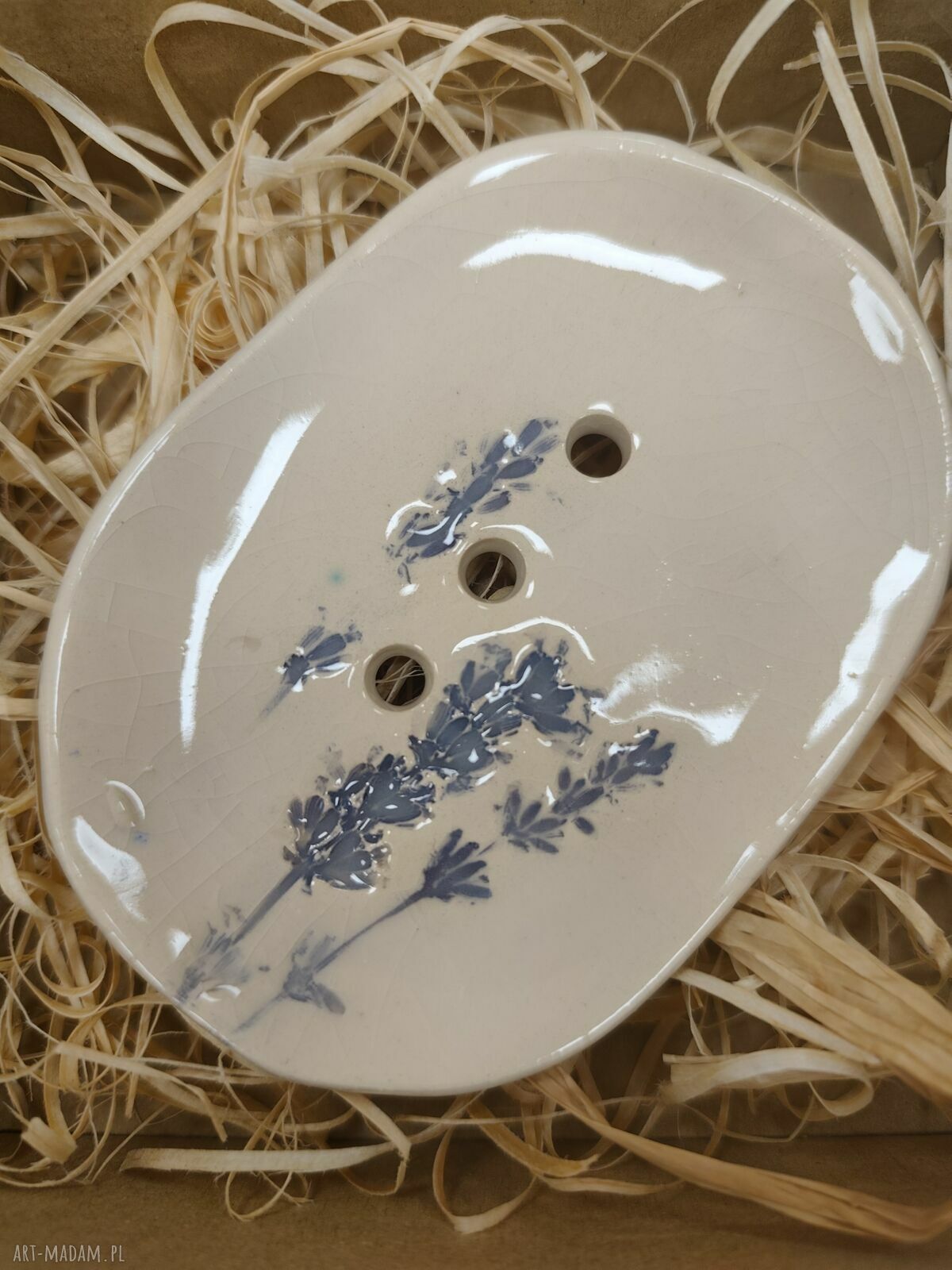 Mydelniczka ceramiczna z motywem lawendy