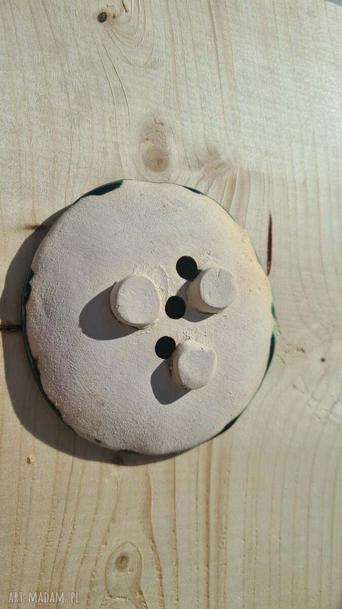 Ręcznie robiona mydelniczka ceramiczna w zieleni i turkusie - 9 cm