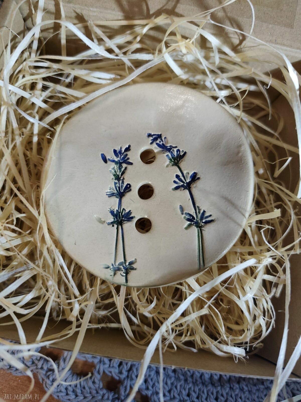 Mydelniczka ceramiczna w naturalnym kolorze - handmade