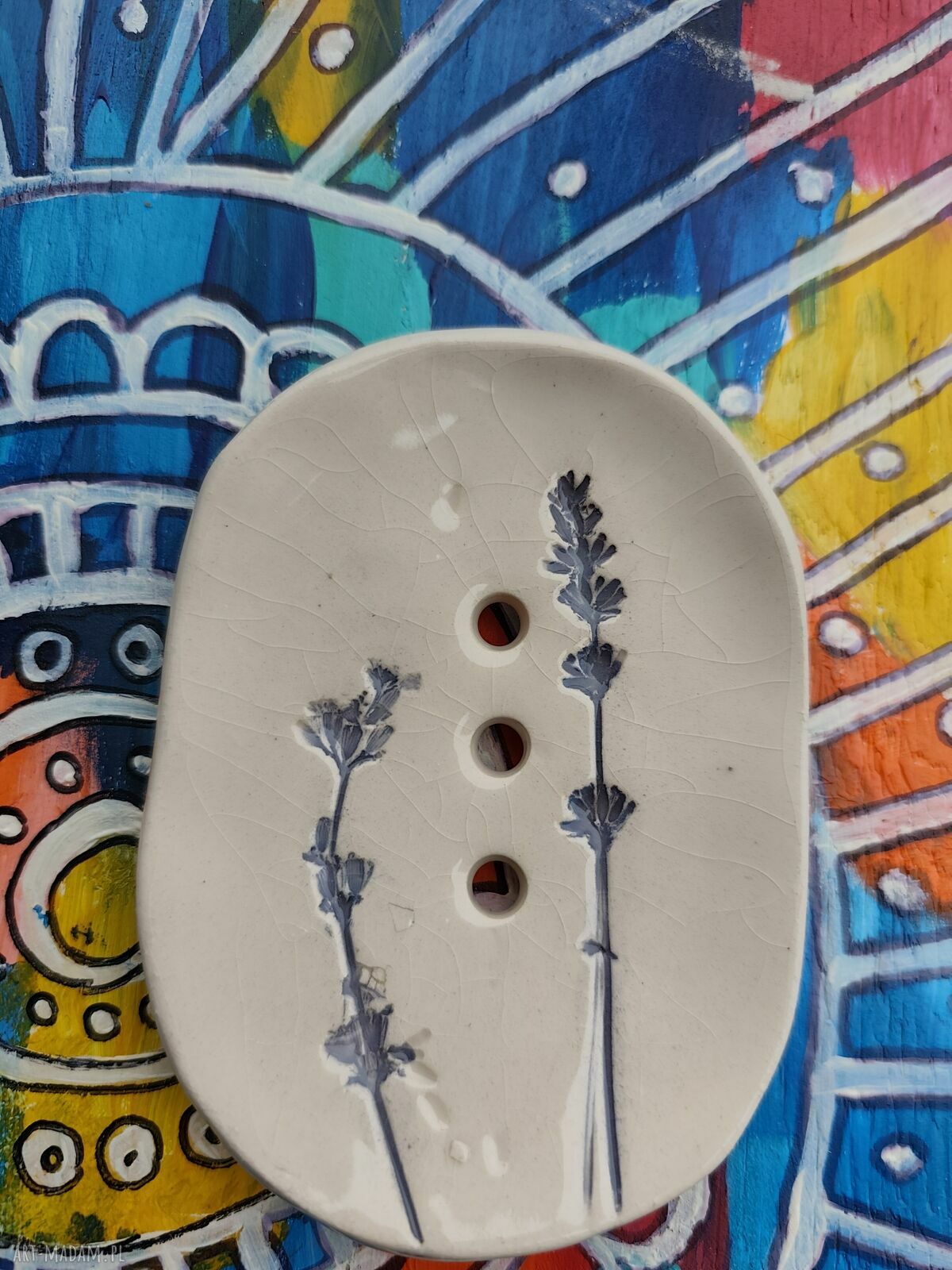 Mydelniczka ceramiczna Wolna Chwila - ręcznie szkliwiona do łazienki