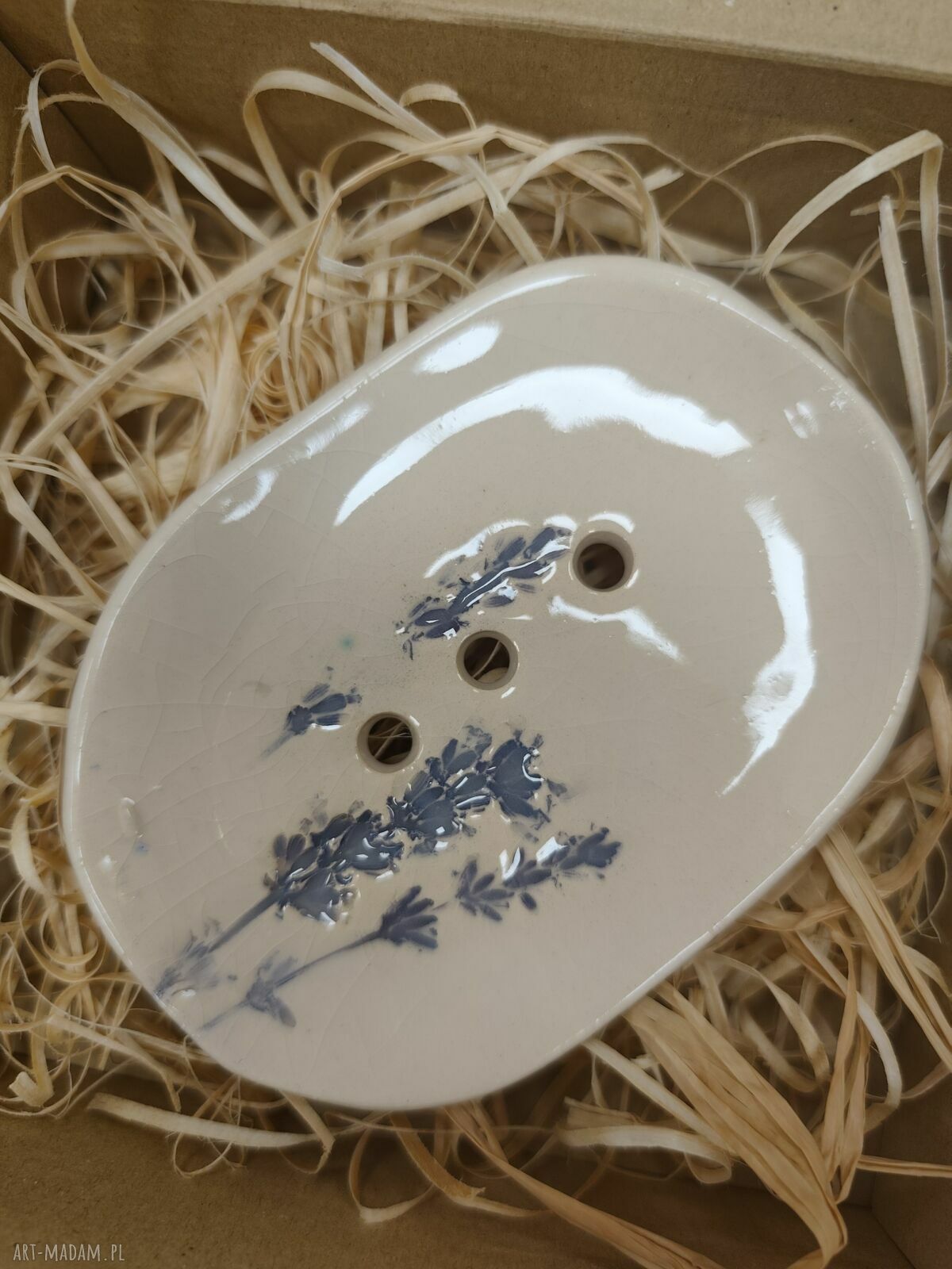 Mydelniczka ceramiczna z motywem lawendy