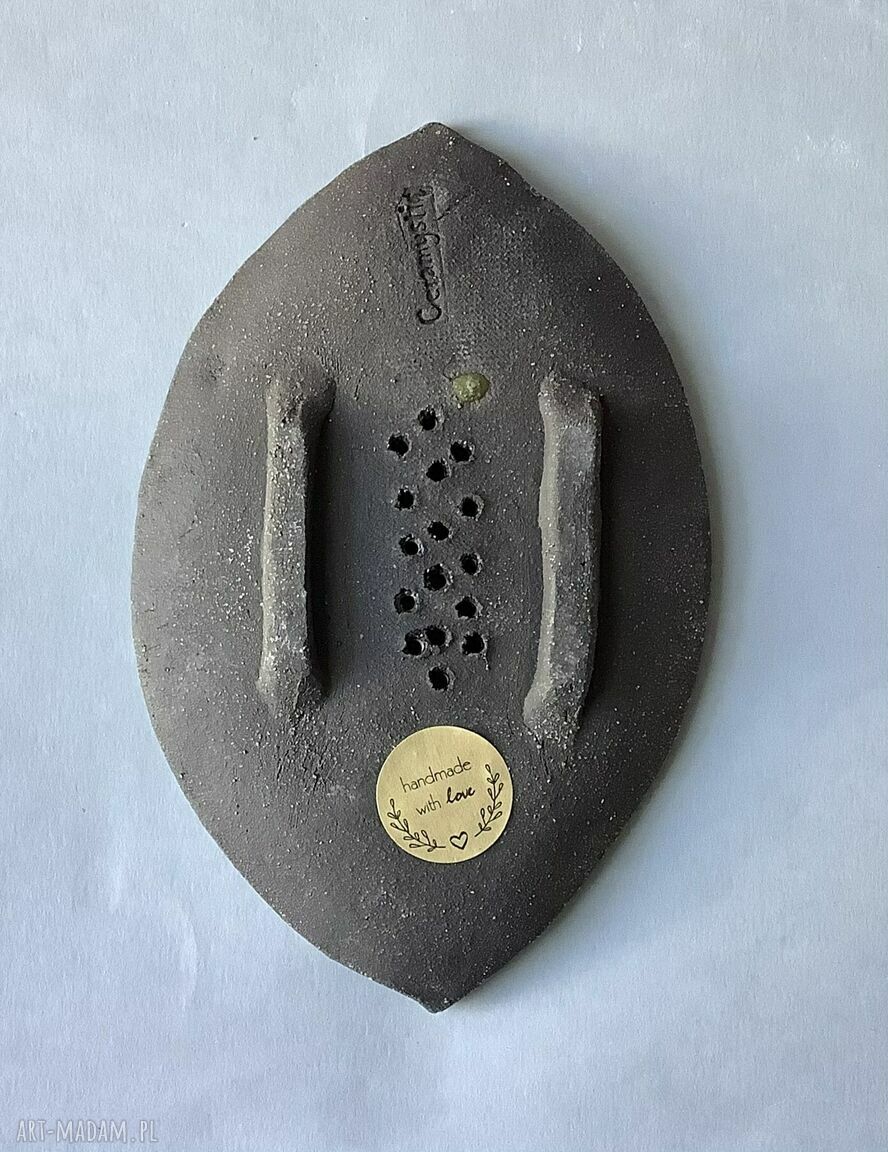 Mydelniczka ceramiczna „W kratkę” - ręcznie robiona do łazienki