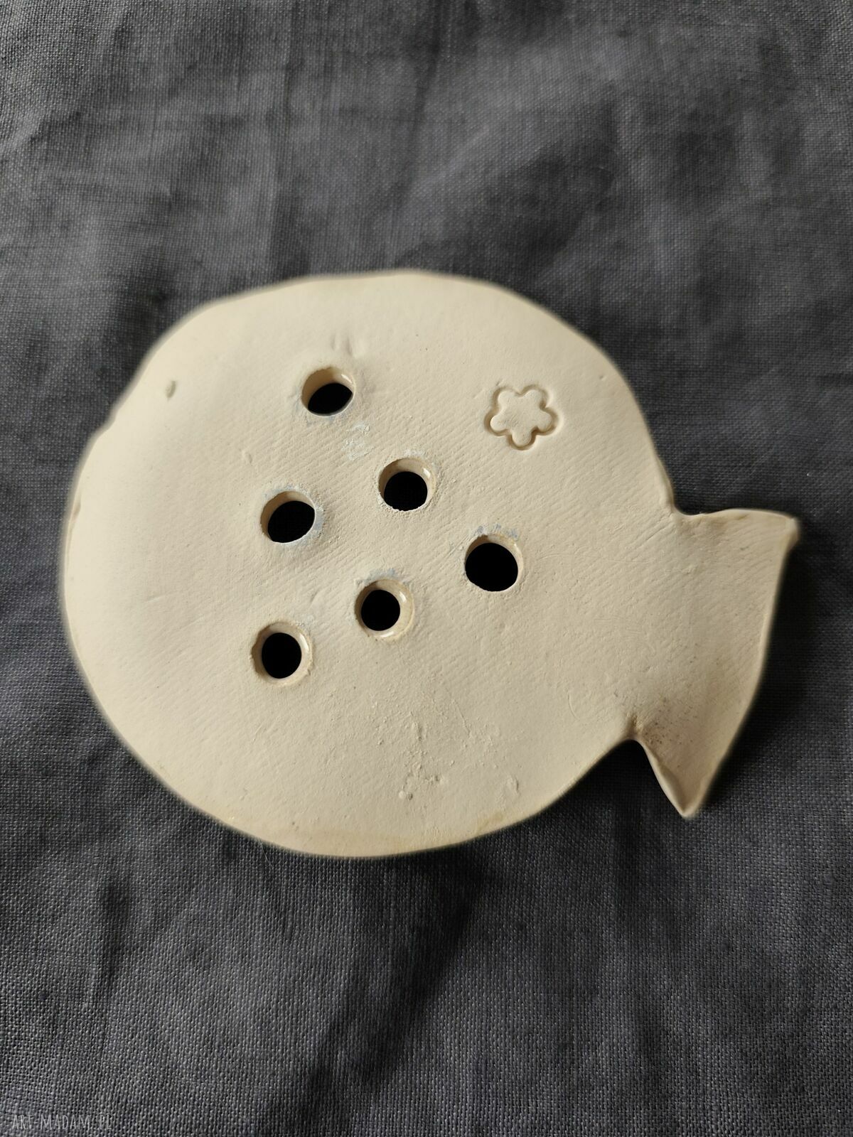 Mydelniczka ceramiczna ręcznie robiona - żabka do łazienki