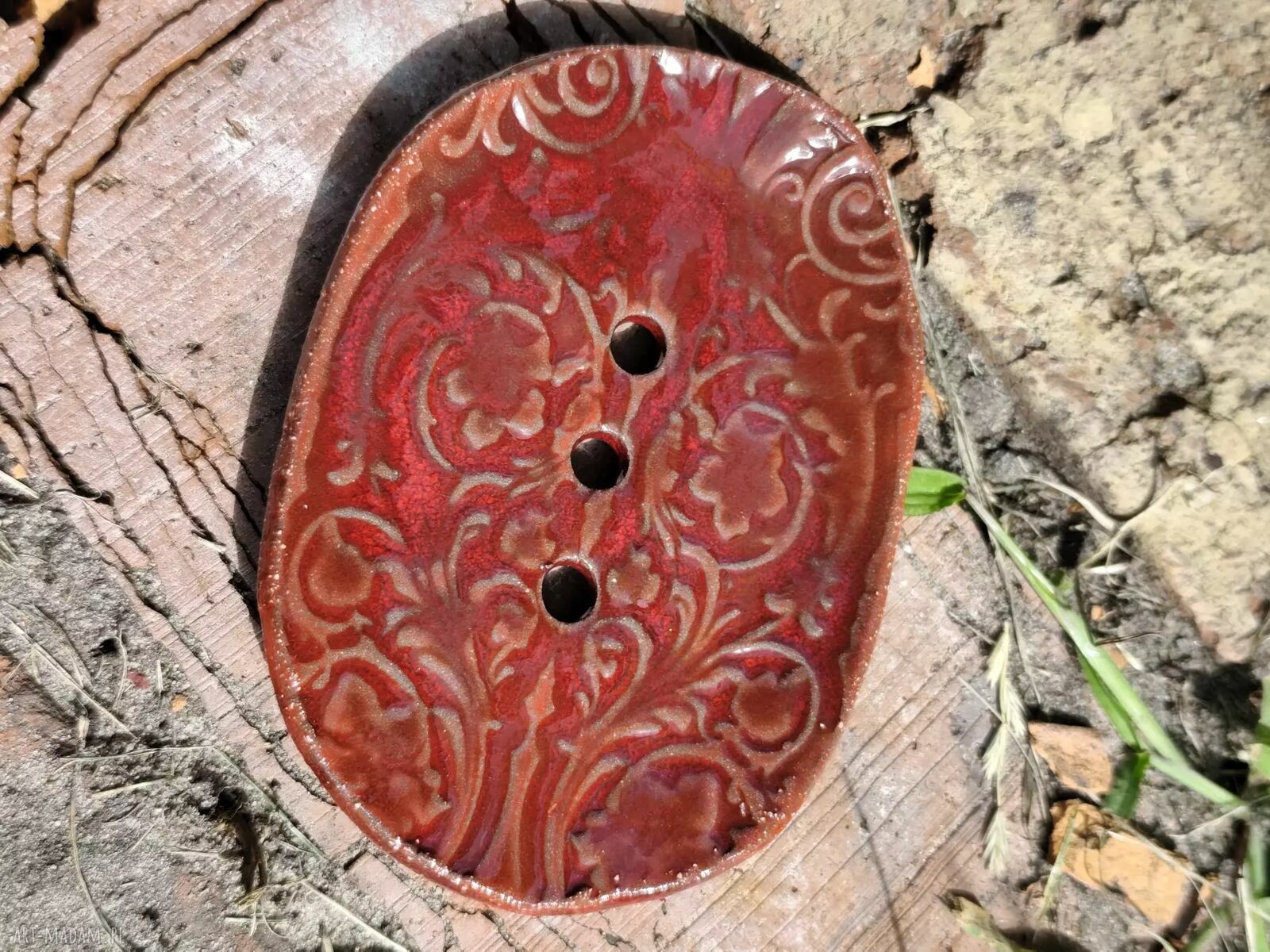 Mydelniczka ceramiczna we wzory - handmade do łazienki