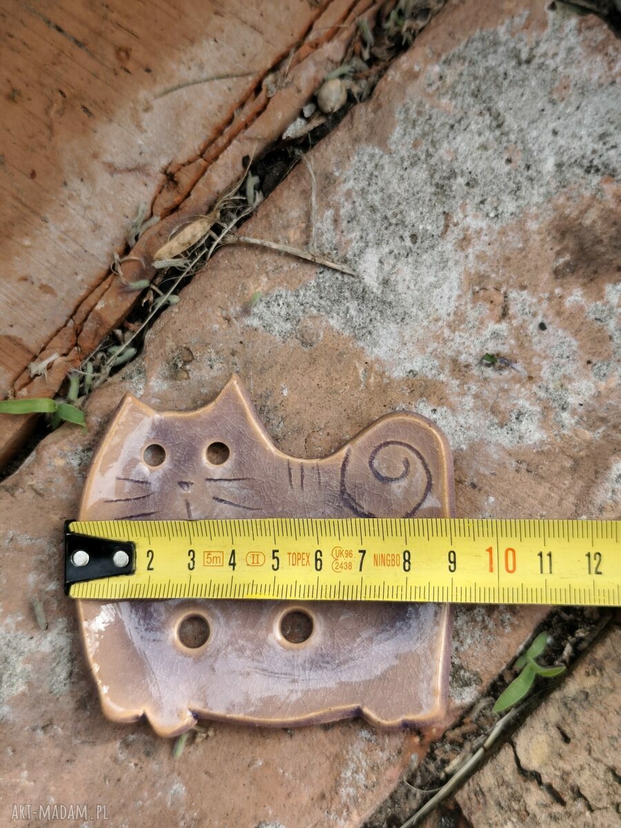 Mydelniczka ceramiczna Kot - praktyczna ozdoba do łazienki
