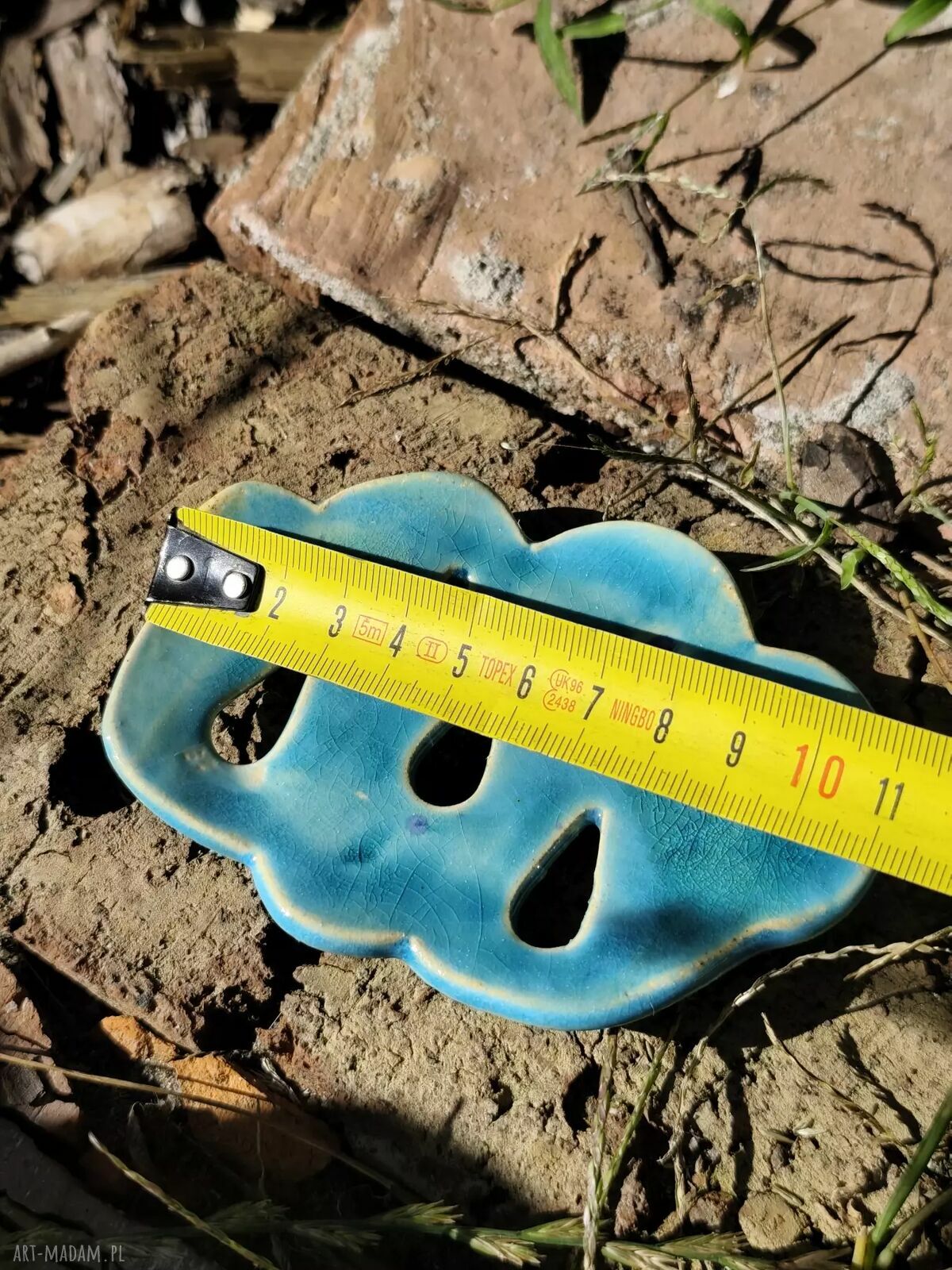 Turkusowa mydelniczka ceramiczna w kształcie chmurki