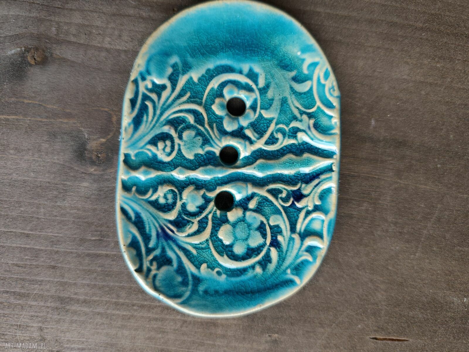 Mydelniczka ceramiczna „Wolna chwila” - ręcznie robiona do łazienki