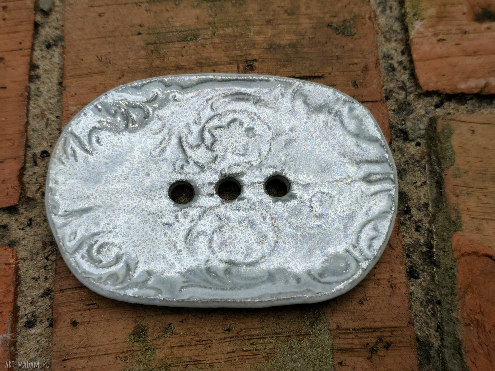 Mydelniczka ceramiczna z motywem ryby - handmade do łazienki