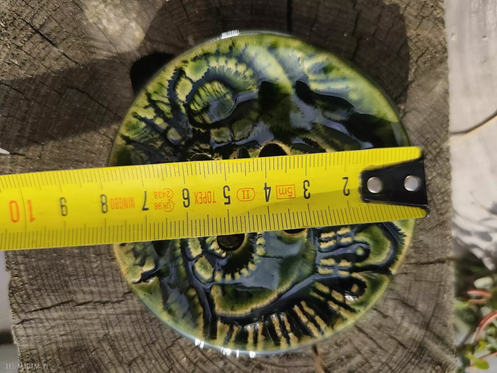 Okrągła ceramiczna mydelniczka handmade