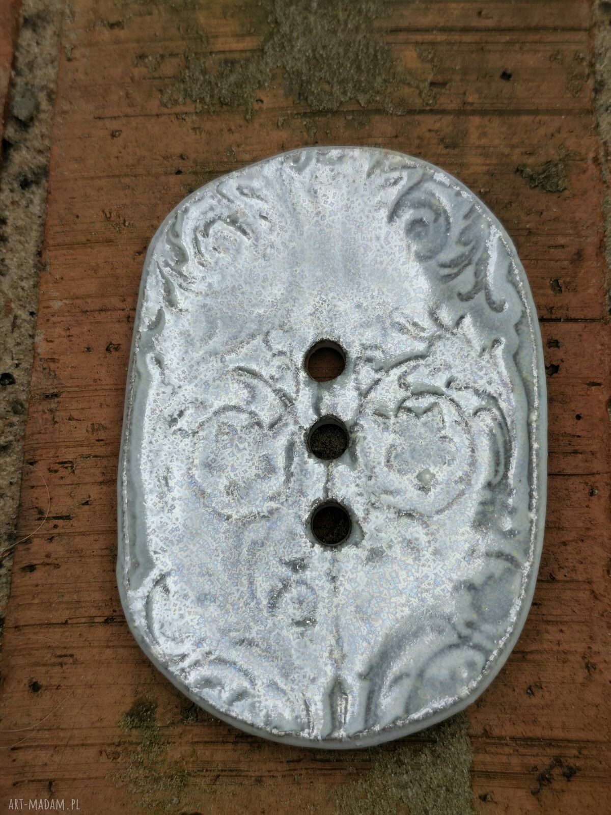 Mydelniczka ceramiczna z motywem ryby - handmade do łazienki