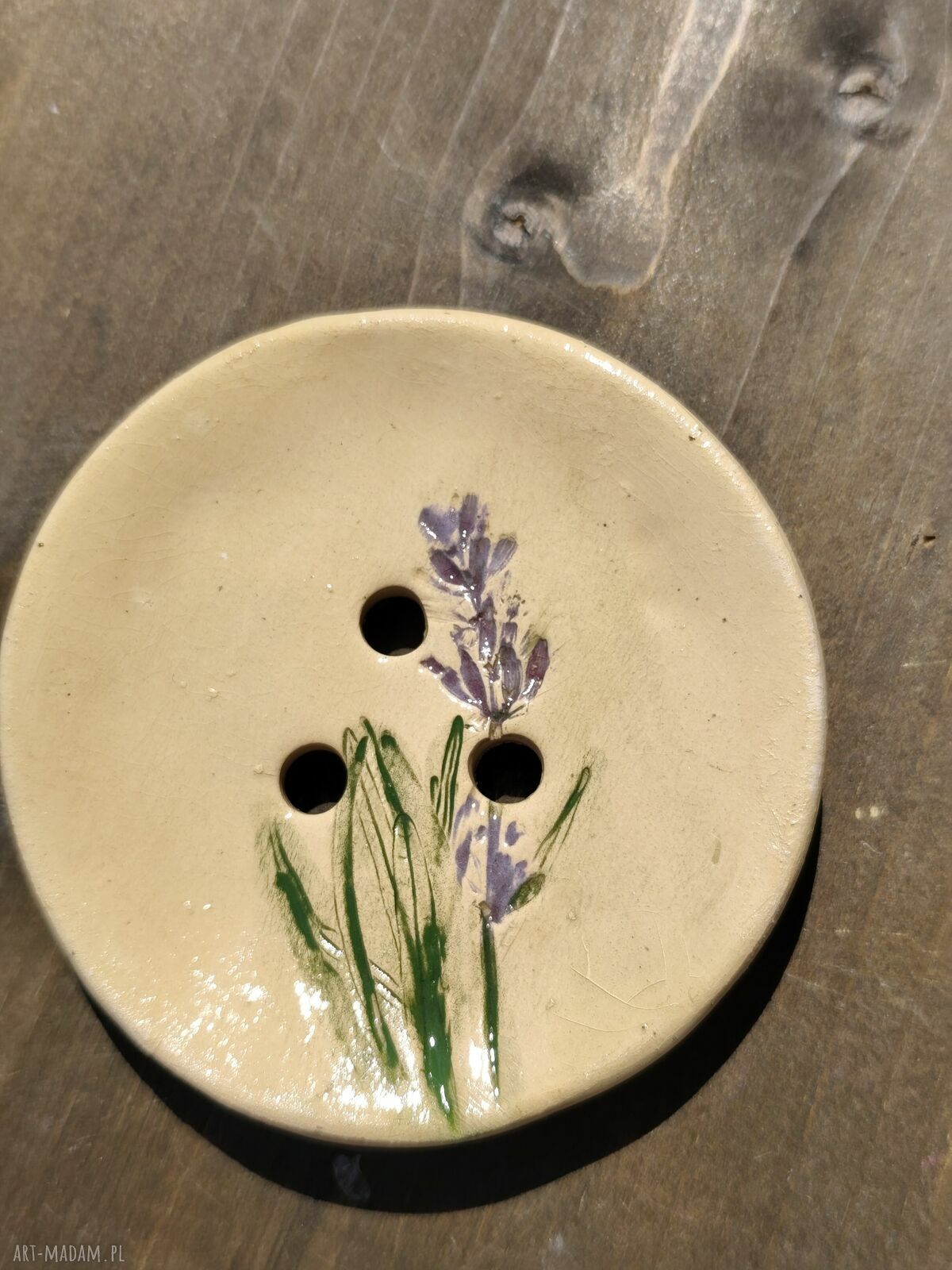 Ceramiczna mydelniczka z lawendą do łazienki