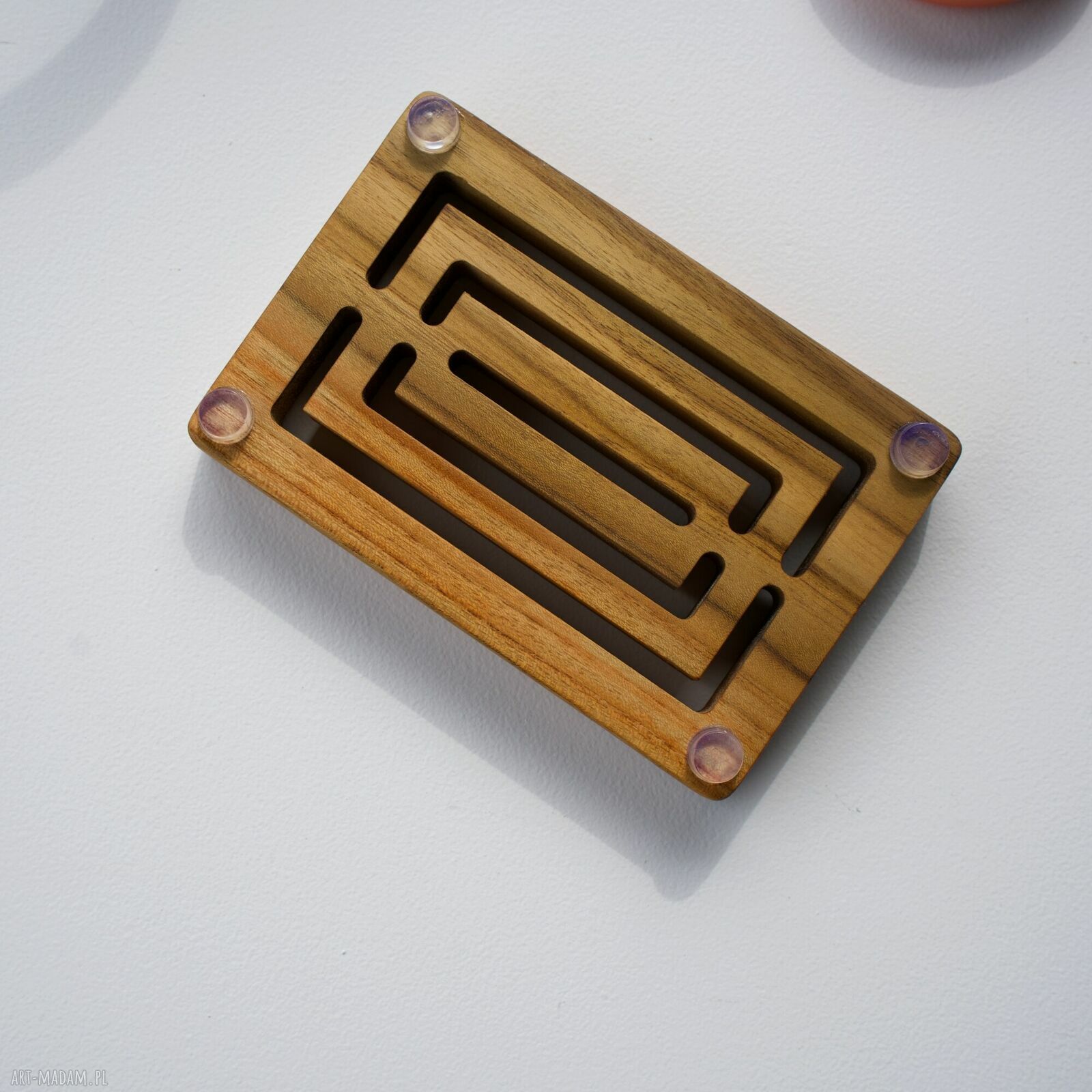 Mydelniczka drewniana teakowa 15 x 10 cm do łazienki