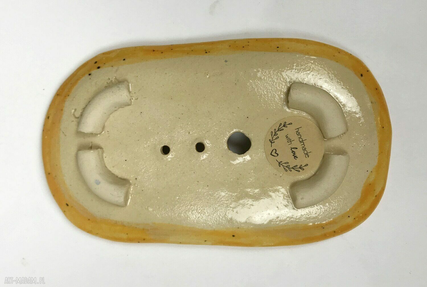 Mydelniczka ceramiczna "Dwie paprotki" - ręcznie robiona