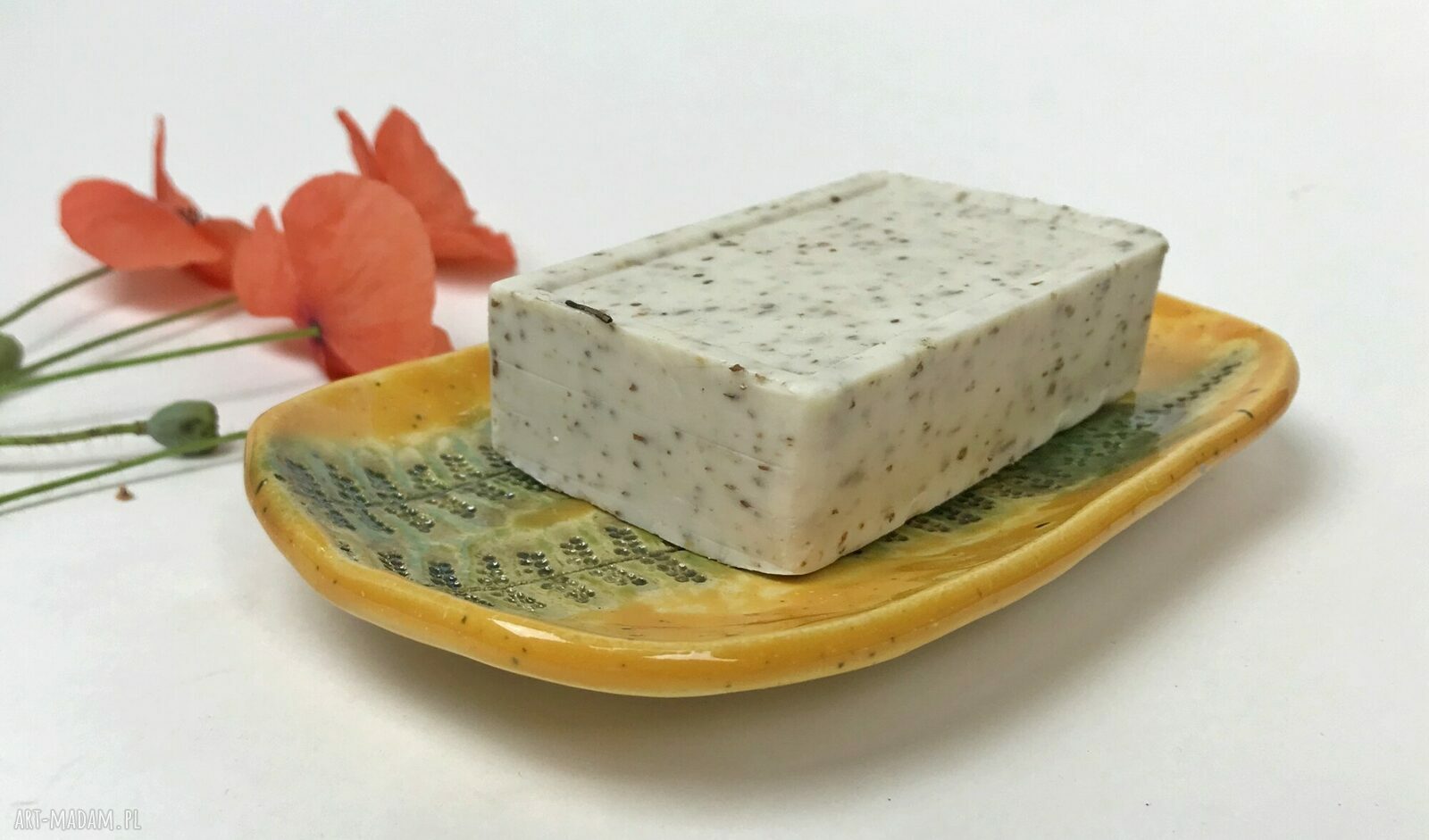 Mydelniczka ceramiczna "Dwie paprotki" - ręcznie robiona