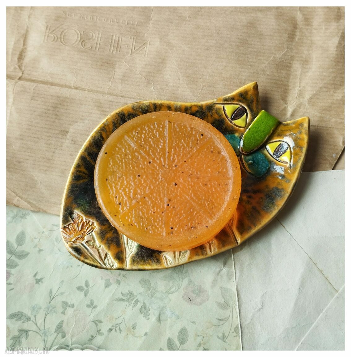 Mydelniczka ceramiczna Kot
