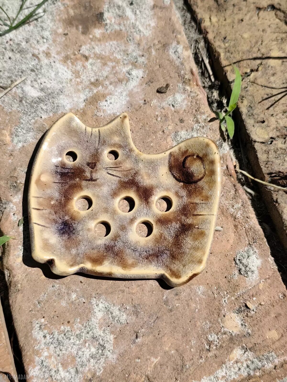 Ceramiczna mydelniczka Kot Psotek