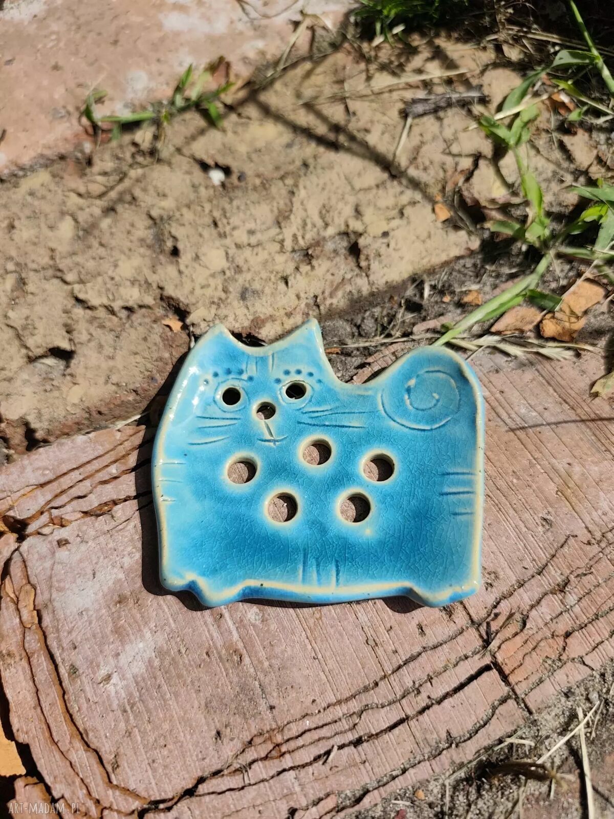Ceramiczna mydelniczka Kot Psotek