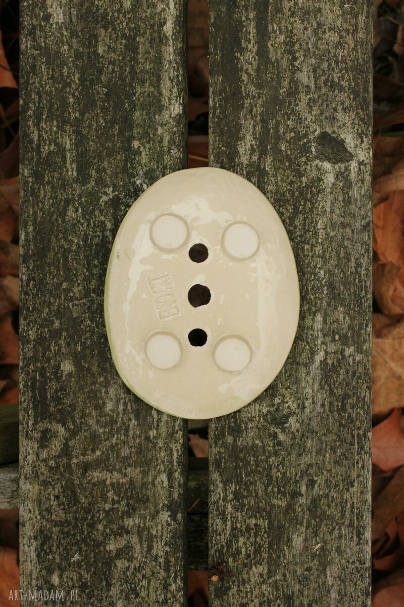 Mydelniczka Łowicka Zielona - ceramiczna mydelniczka w kwiaty Enio Art