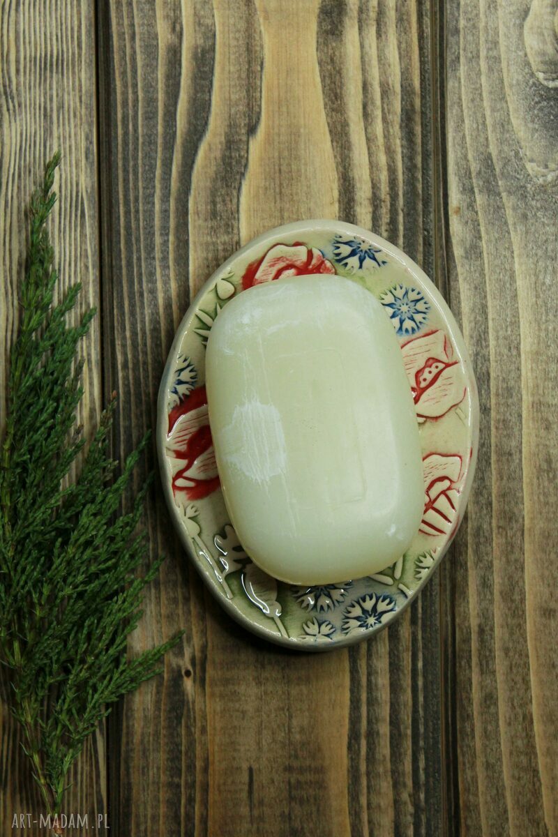 Ceramiczna mydelniczka Maki i Chabry - Enio Art