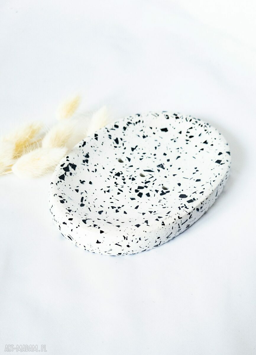 Mydelniczka owalna White & Black z efektem lastryko