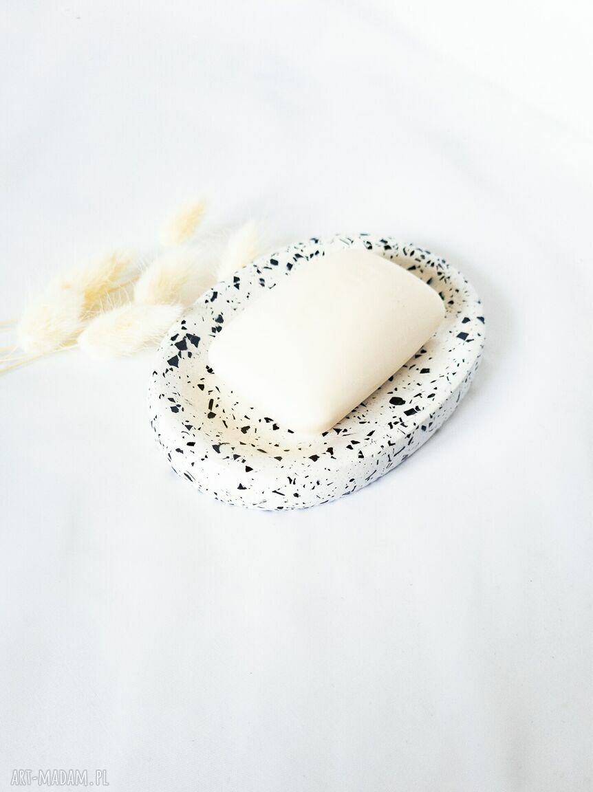 Mydelniczka owalna White & Black z efektem lastryko