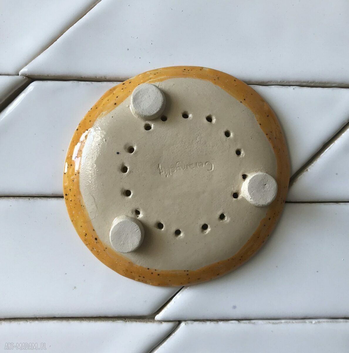 Mydelniczka ceramiczna Sun z mandalą - ręczna robota