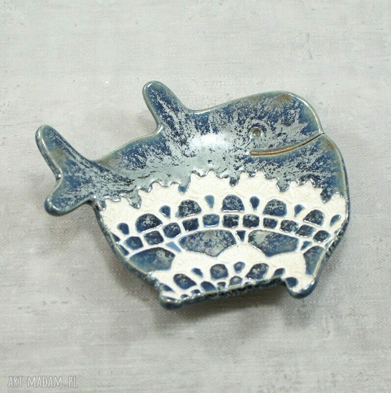Mydelniczka Wieloryb - ceramiczna, morska do łazienki