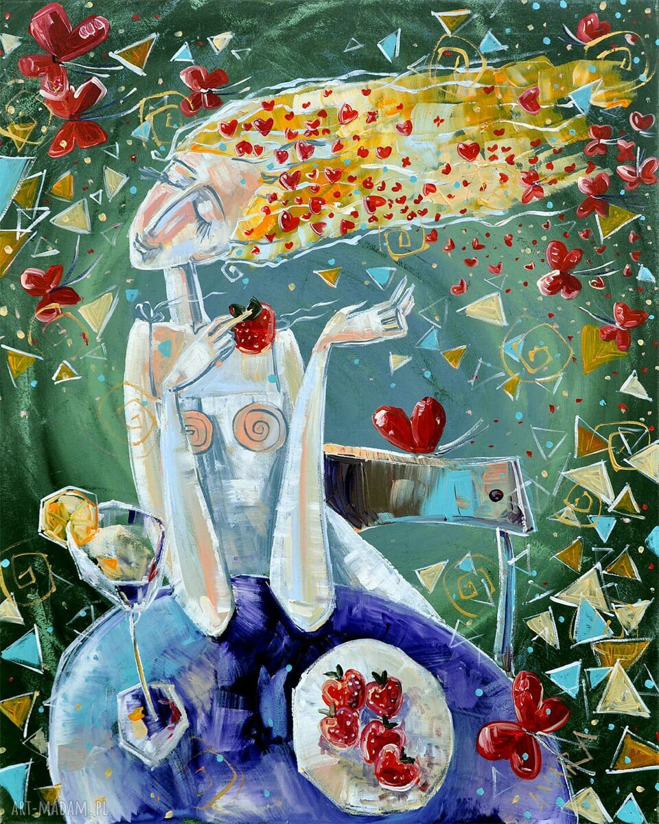 Myśli Kobiety - obraz anioł i kobieta na ścianę 40x50 cm