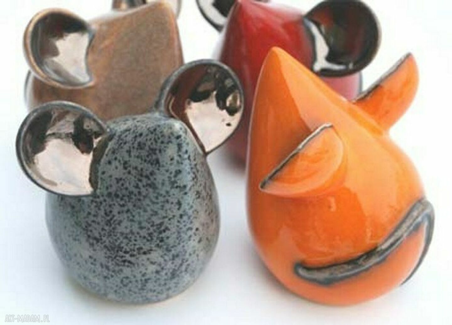 Mysz ceramiczna - mini rzeźba 12 cm