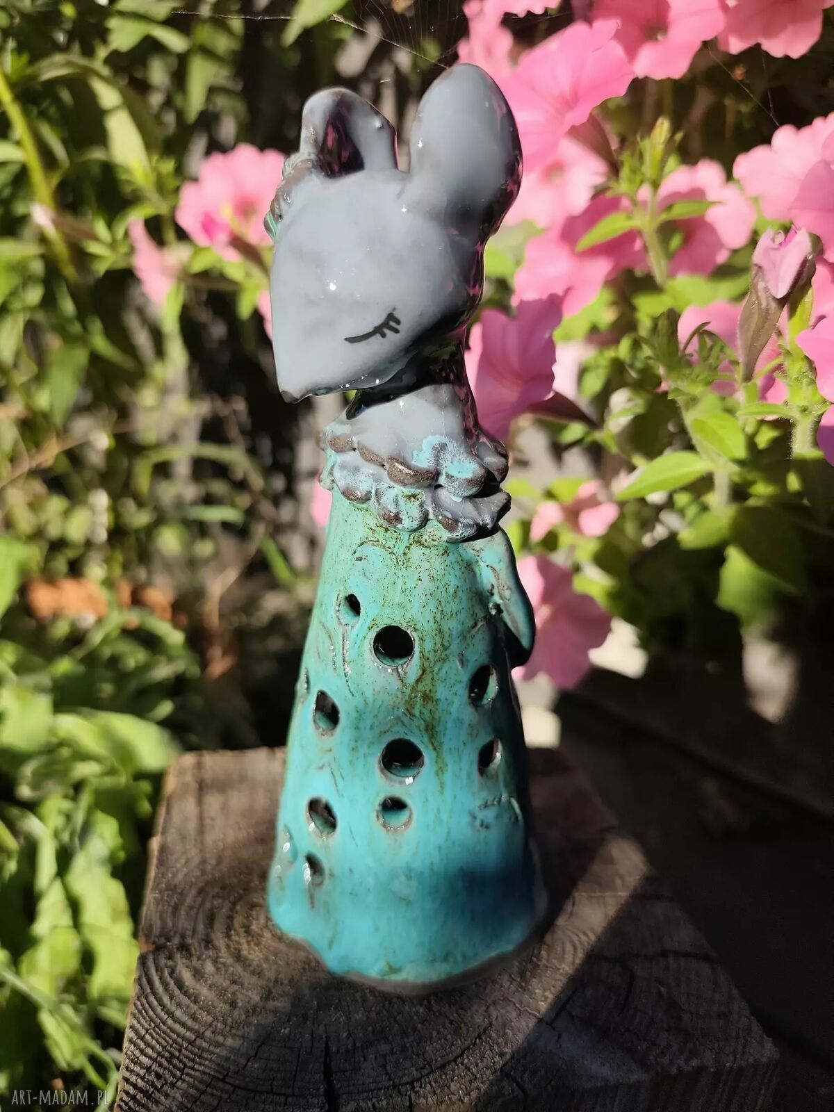 Ceramiczna myszka - lampion handmade