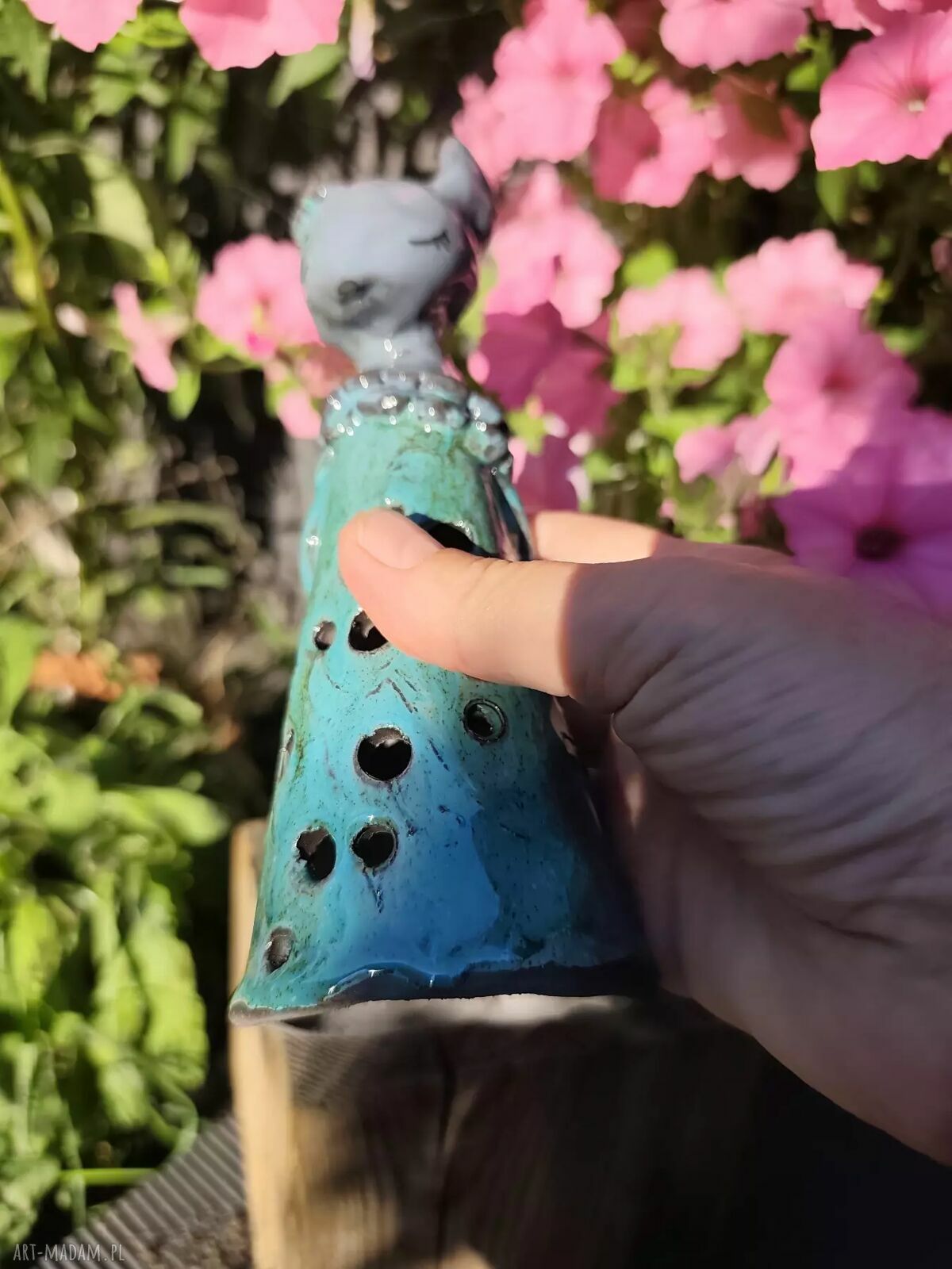 Ceramiczna myszka - lampion handmade