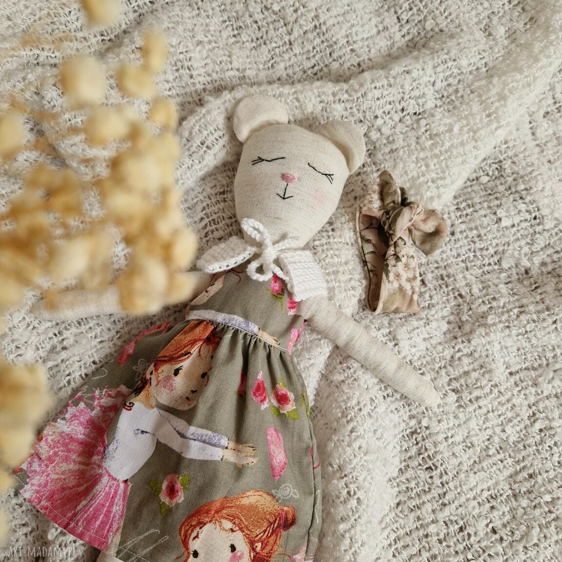 Lalka myszka Tilda - ręcznie szyta lalka dla dziewczynki (38 cm)