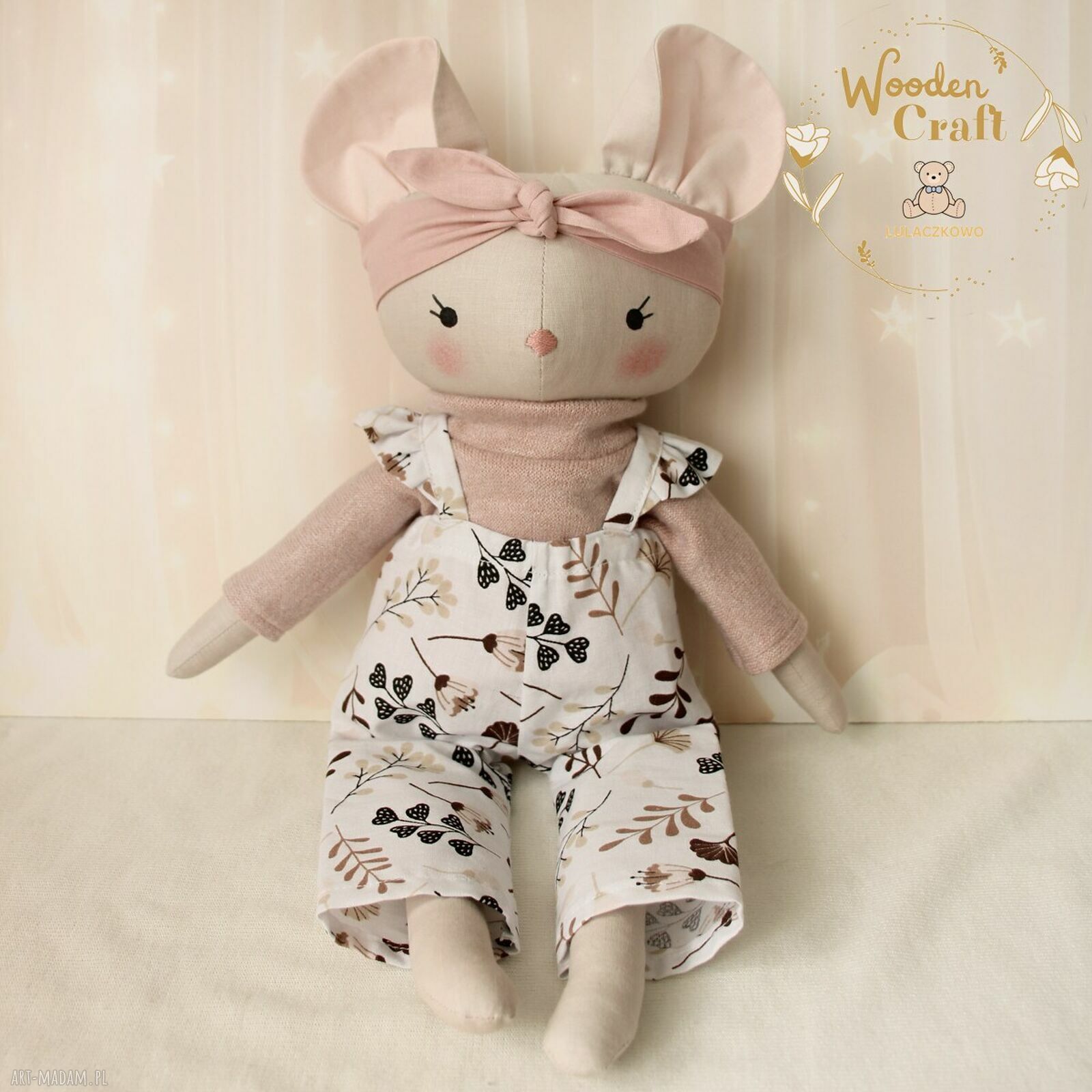 Myszka Mimi, ręcznie szyta przytulanka 39 cm - gotowy prezent na roczek