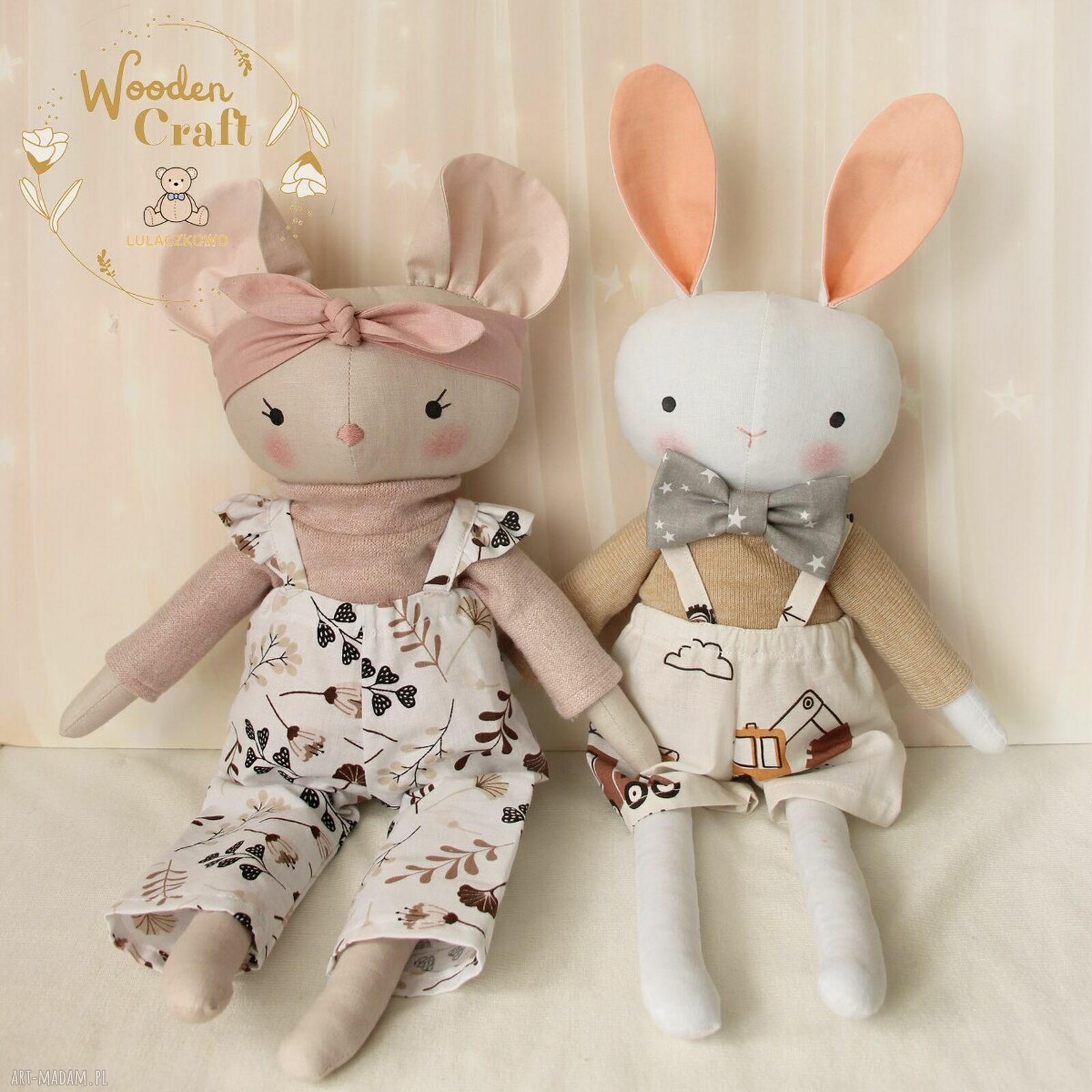 Myszka Mimi, ręcznie szyta przytulanka 39 cm - gotowy prezent na roczek