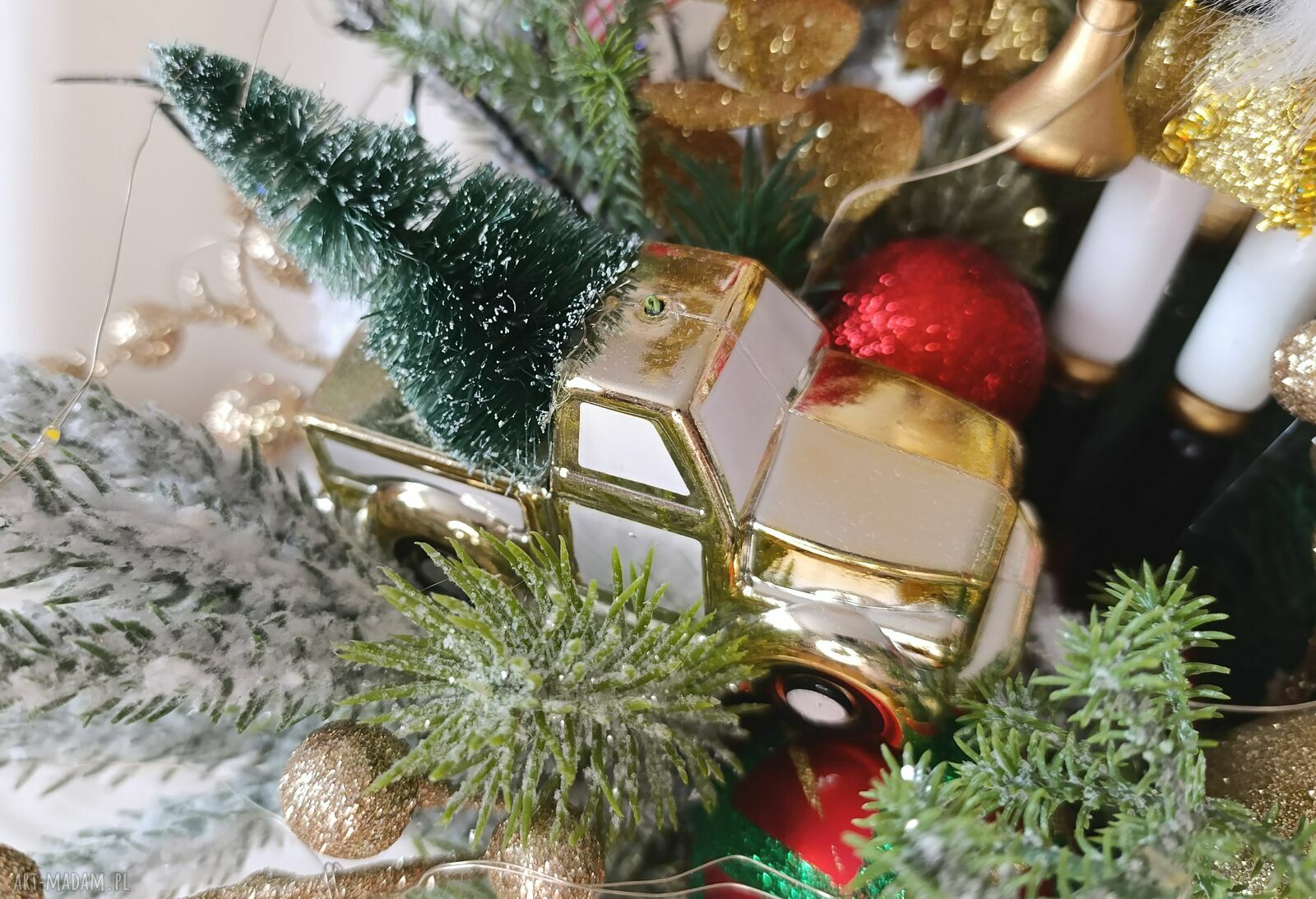 Dekoracja na Boże Narodzenie LED Dziadek do Orzechów - stroik świąteczny flowerbox