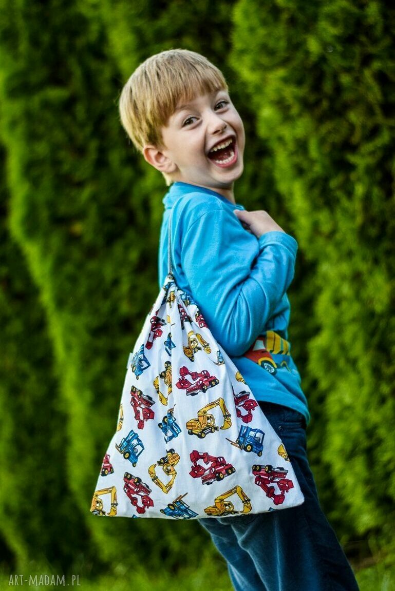 Bawełniany worek na kapcie i buty z emotkami/emoji - do przedszkola i na pranie