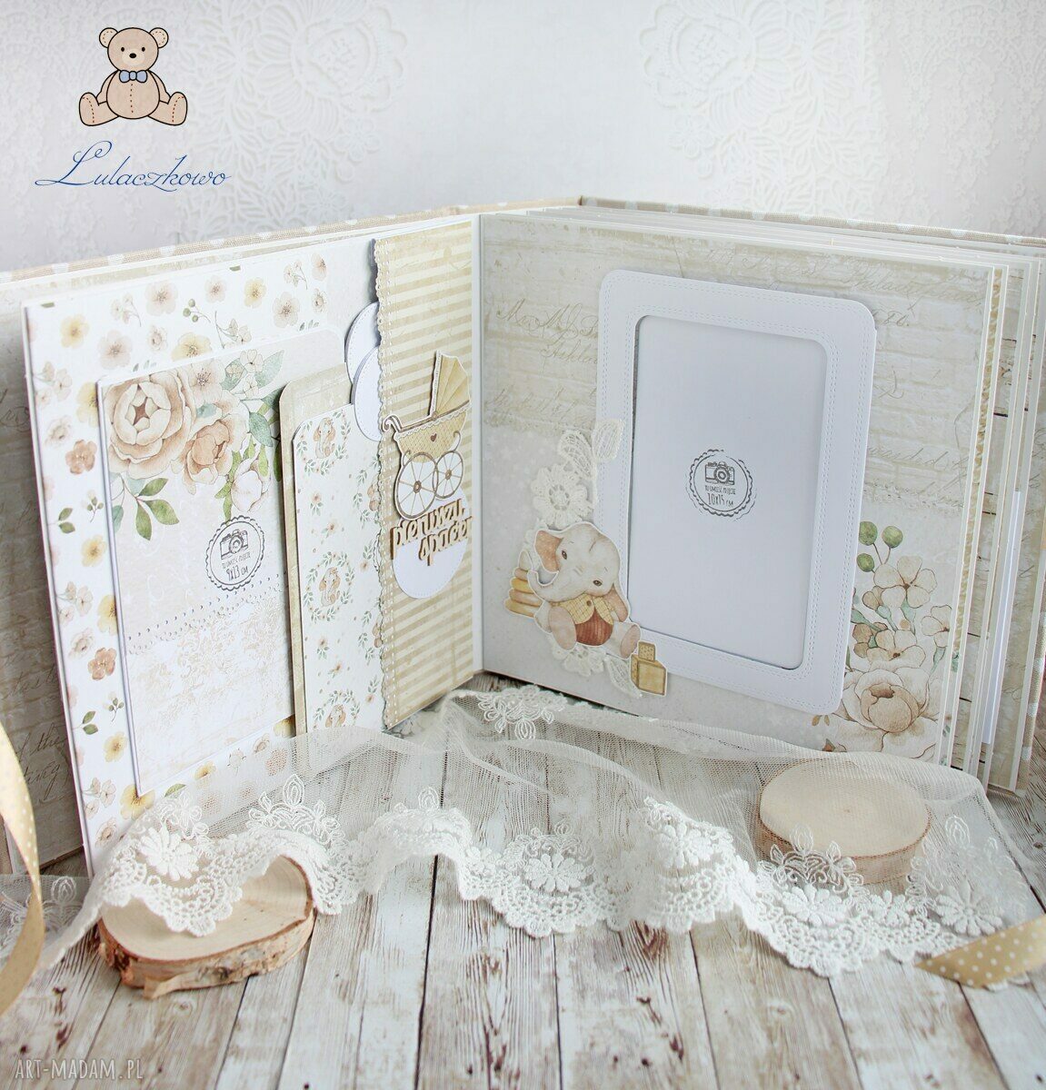 Album na chrzest roczek "Baby Party" - miętowy