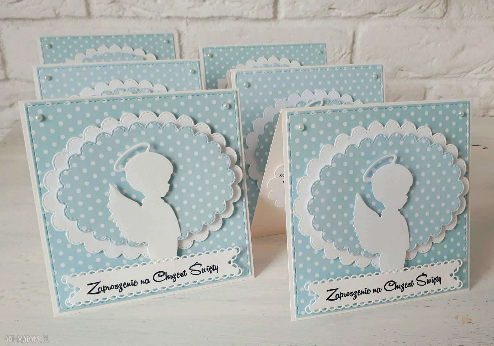 Zaproszenie na Chrzest Święty handmade dla dziewczynki lub chłopca - personalizowane