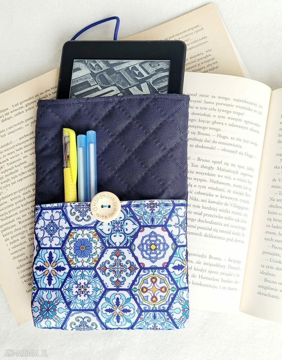 Etui na czytnik Kafelki Maroko - wodoodporny bookcover 15x21 cm z kieszonką