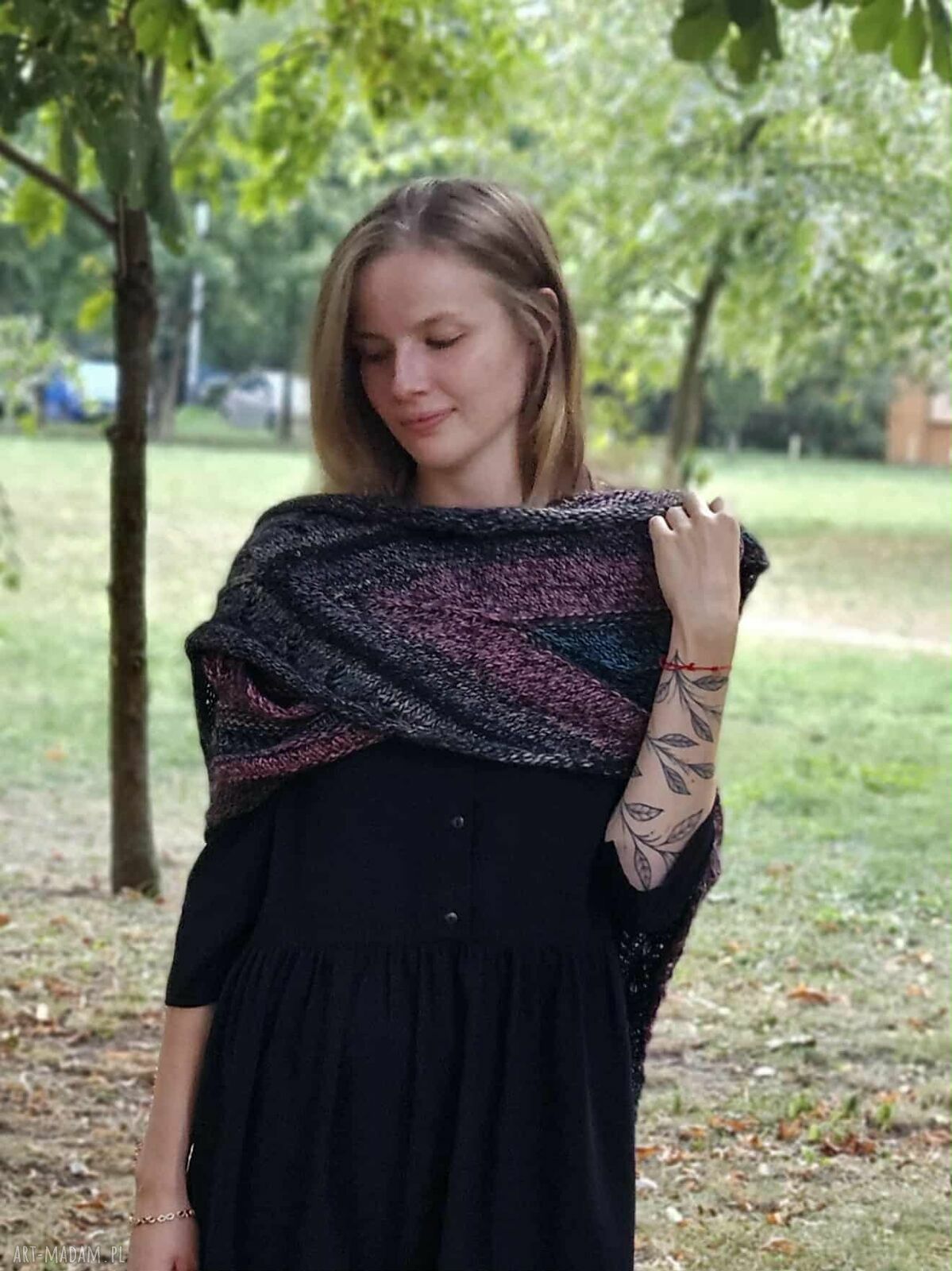 Chusta Strzałka The Wool Art wełna, moher i jedwab