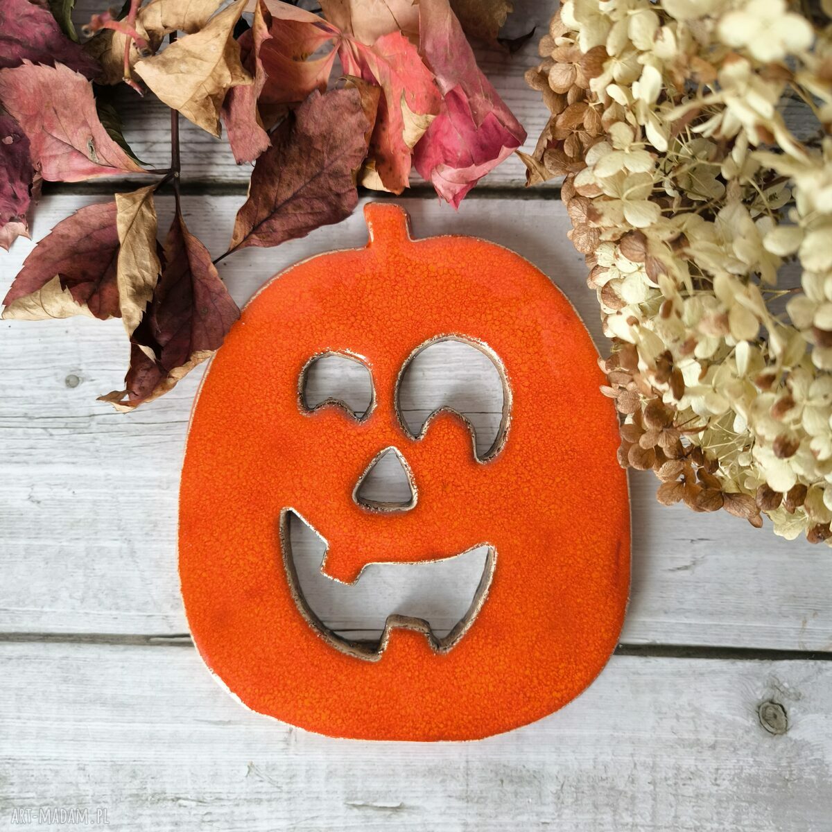 Ręcznie wykonana dynia na Halloween z ceramiki BADURA