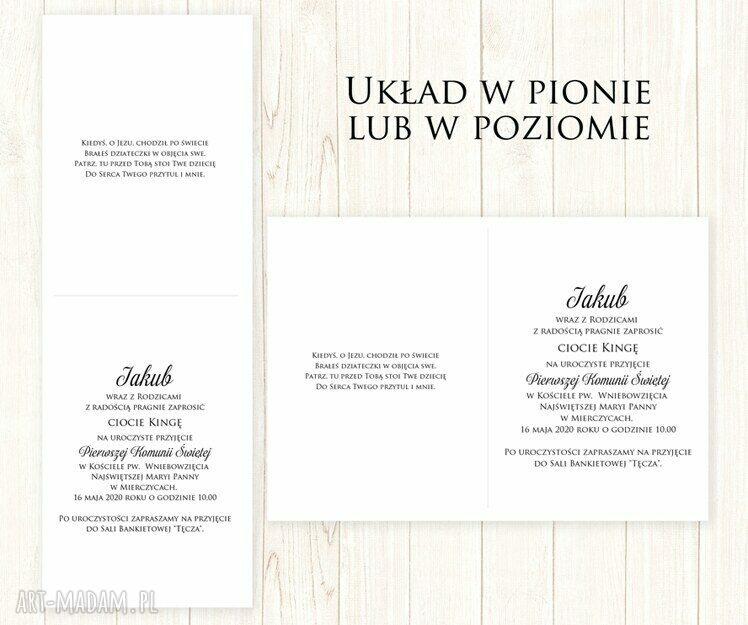 Kwieciste zaproszenie na Komunię Świętą z gołąbkiem 3D (personalizowane)