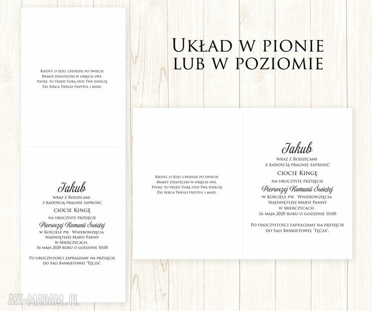Ręcznie wykonane zaproszenie na Komunię Świętą - Hostia 3D