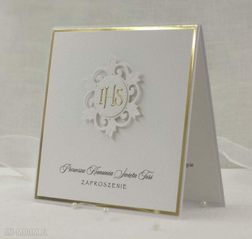 Zaproszenia na komunię, Linia Gold, wzór 10