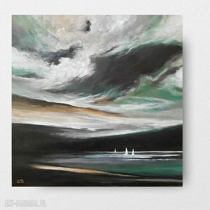 Obraz akrylowy "Na morzu" 40x40 cm - ręcznie malowana dekoracja do Twojego wnętrza