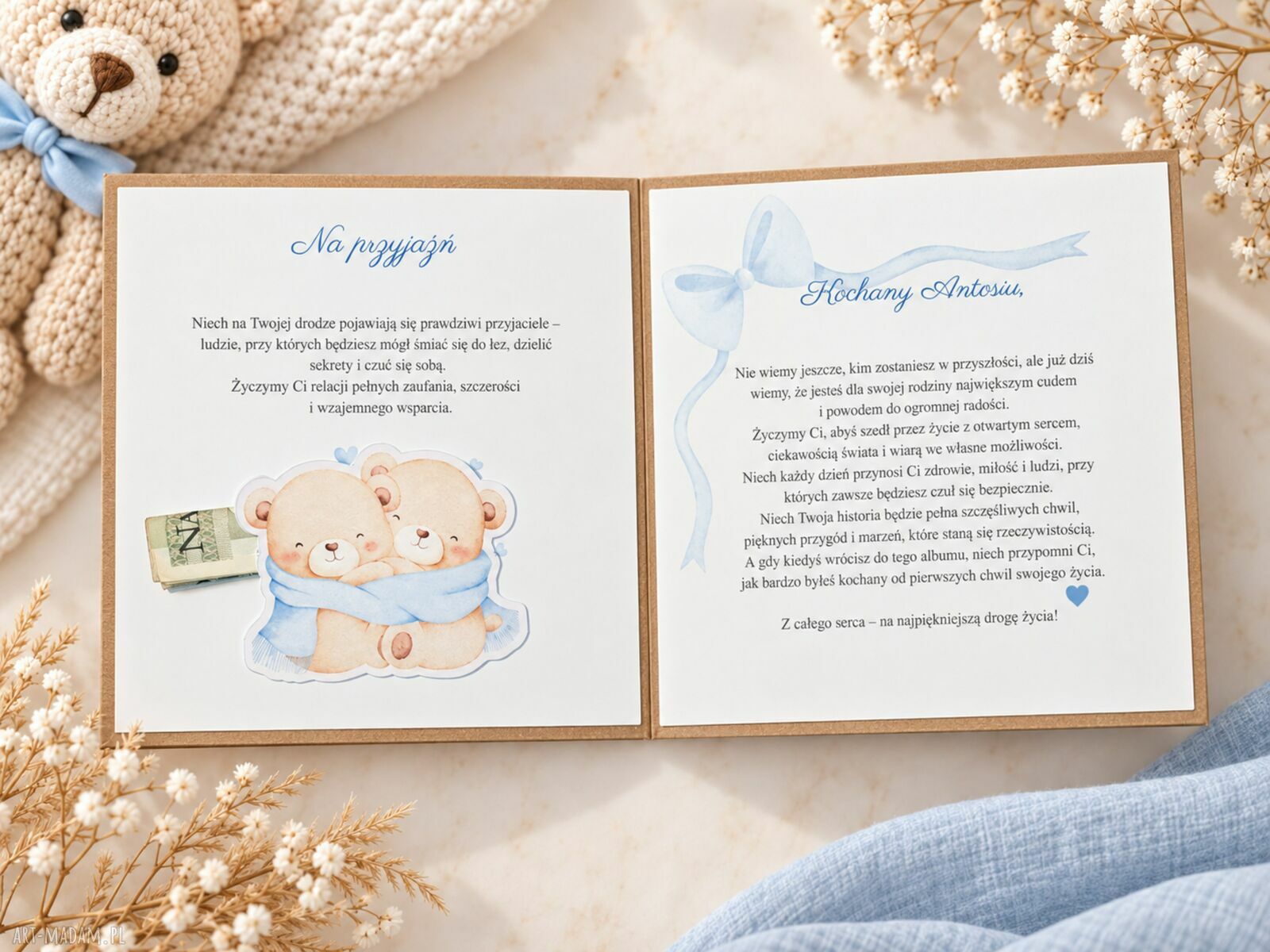 Personalizowany album na narodziny dziecka zamiast koperty