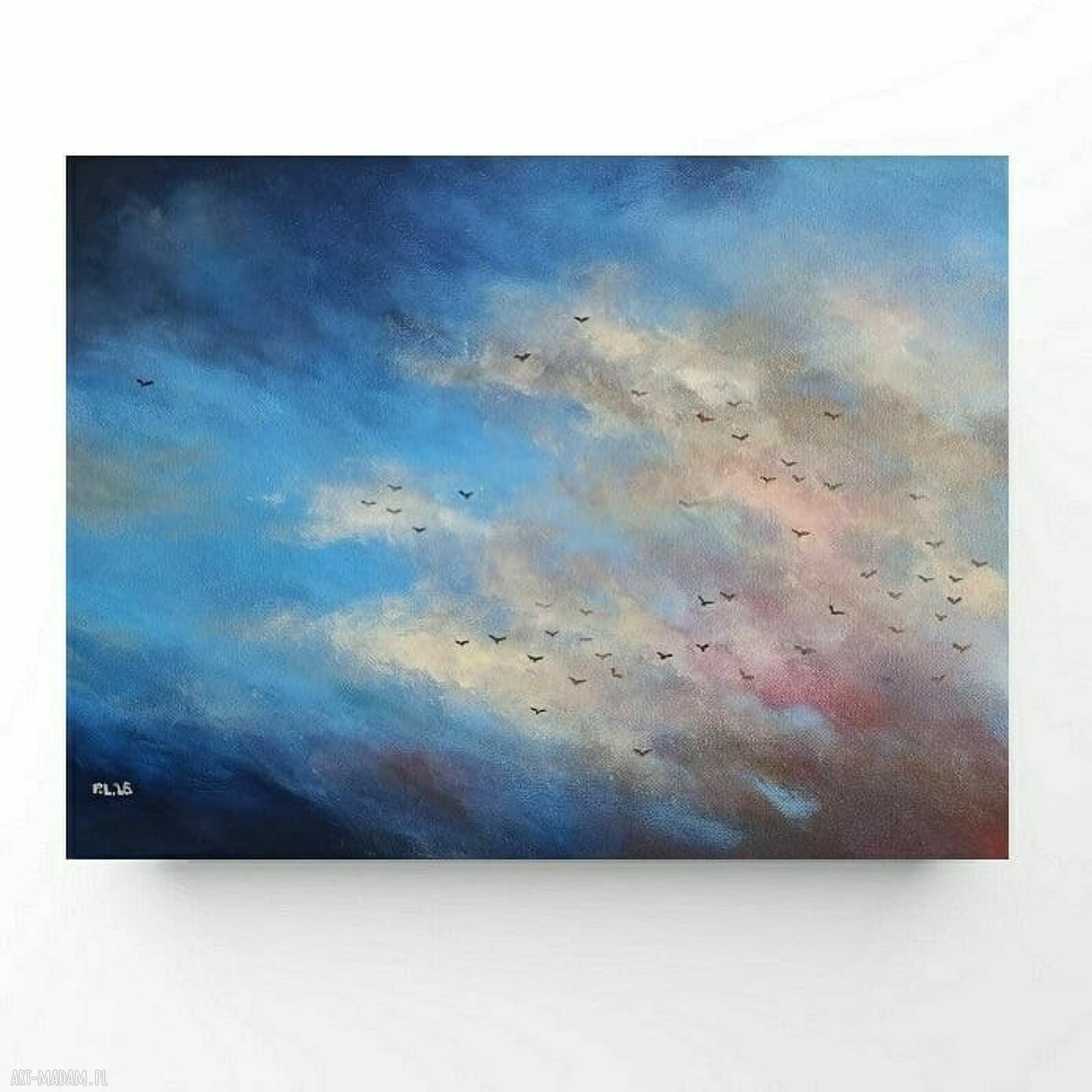 Na niebie - ręcznie malowany obraz akrylowy 30x40 cm