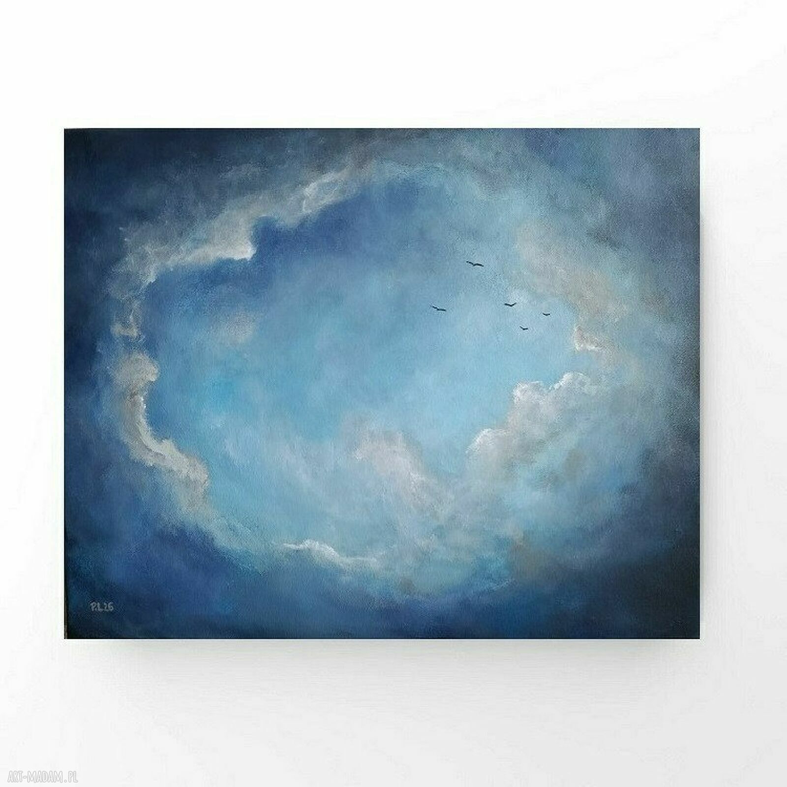 Na niebie - oryginalny obraz akrylowy na płótnie 40x50 cm