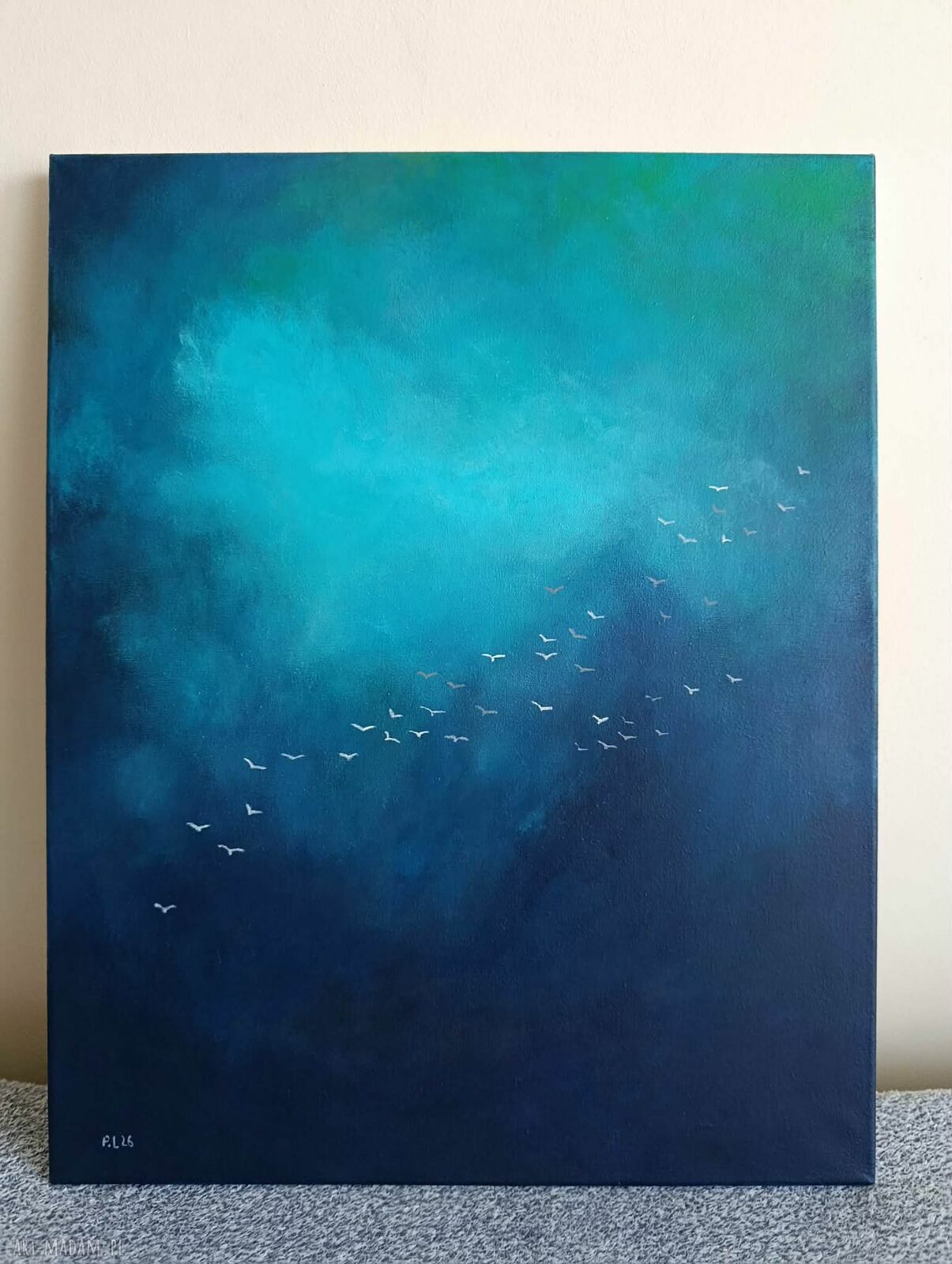 NA NIEBIE - obraz akrylowy 50 x 40 cm z ptakami